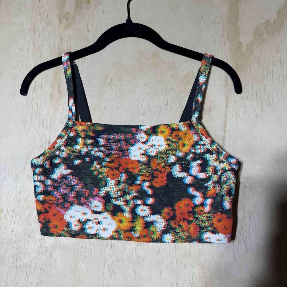 Offline by Aerie Floral Sports Bra Womens Medium Support Crop Top Multicolor M